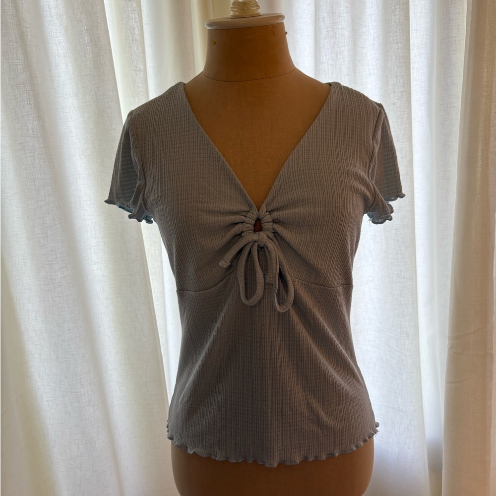 Women's Light Blue Ruched Top
